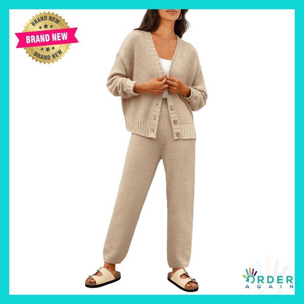 Oversized Slouchy Cardigan Lounge Set Cozy Chic Loungewear Two Piece